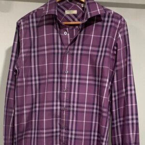 Burberry Purple Plaid Casual Shirt